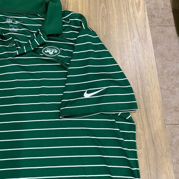 New York Jets Nike NFL On Field Dri-Fit Polo Men's Green White Used - Picture 4 of 5